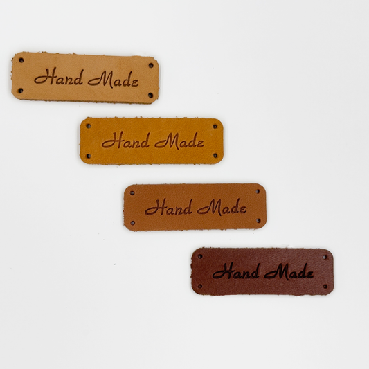 Genuine Leather Tags, Hand Made, 4 Colors