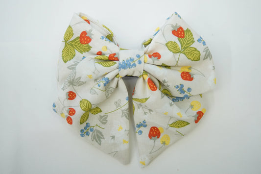 Strawberry Fabric Hair Bow