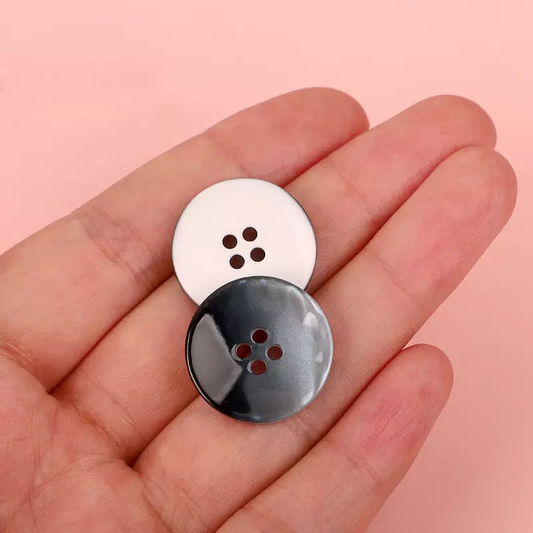 Round Buttons, Amber Blue , 4-Hole, 10PCS