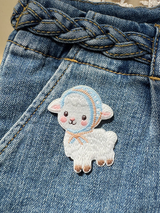 Sheep in Blue Headscarf Patch