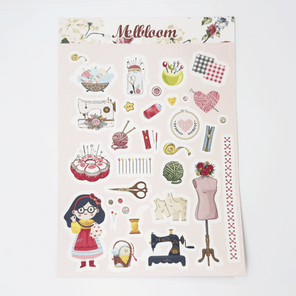 Sewing Sticker Sheet A5 size, FREE Shipping