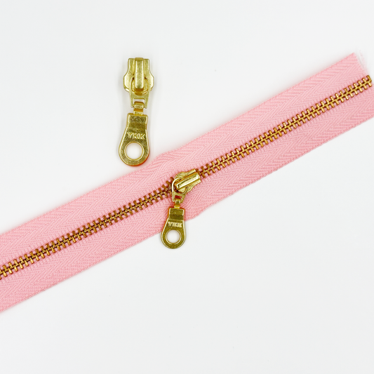 YKK Size 3 Brass Zipper Kit l 1 Yard Chain & 3 Sliders