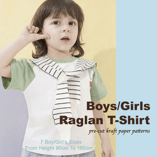 Boys/Girls Raglan T-Shirt Pre-Cut Kraft Paper Pattern