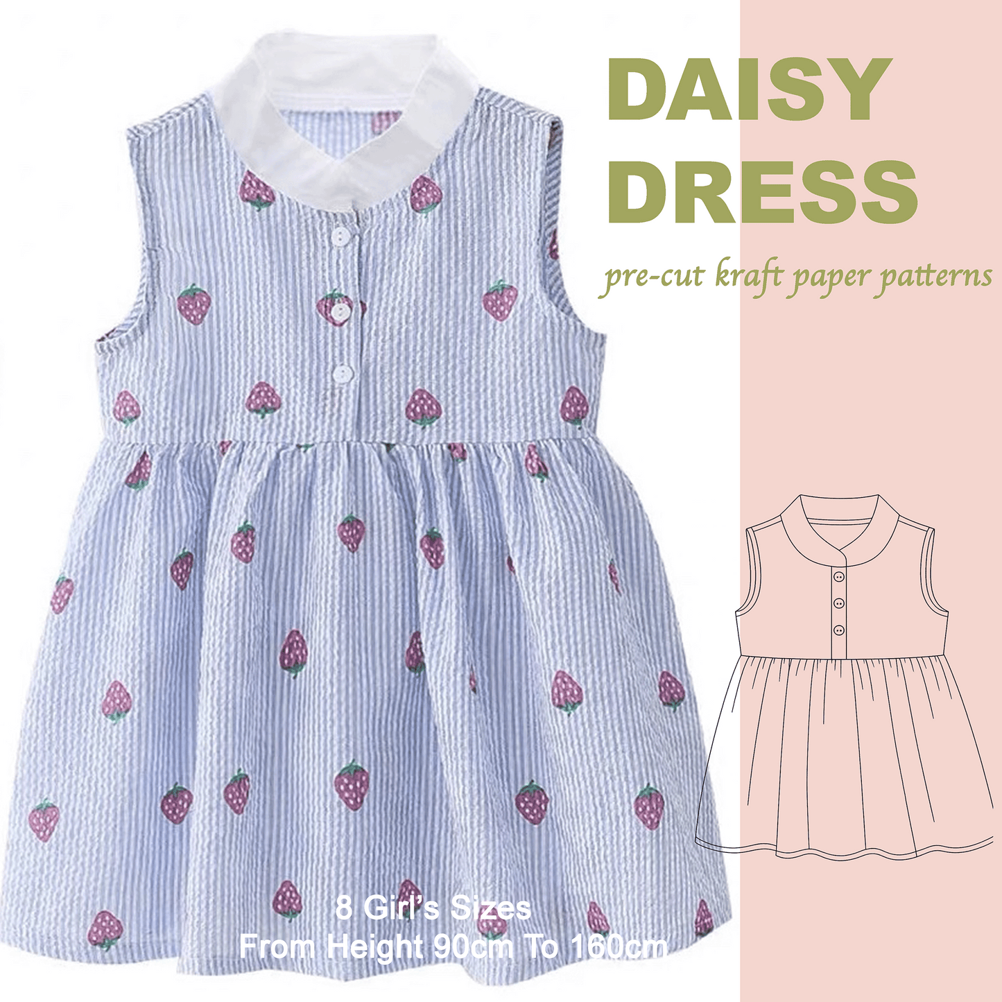 Daisy Dress Pre-Cut Kraft Paper Sewing Pattern