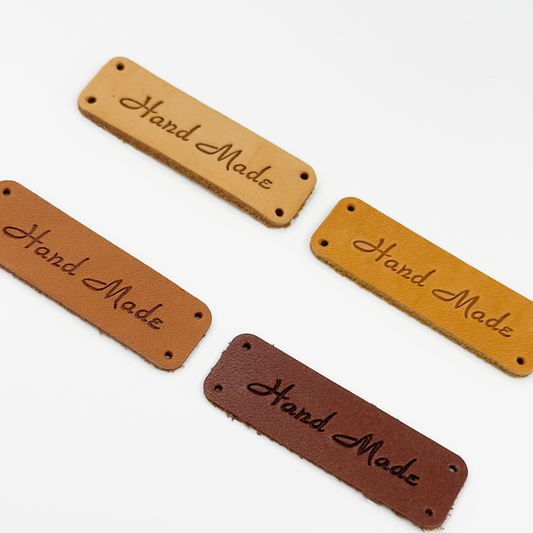 Genuine Leather Tags, Hand Made, 4 Colors