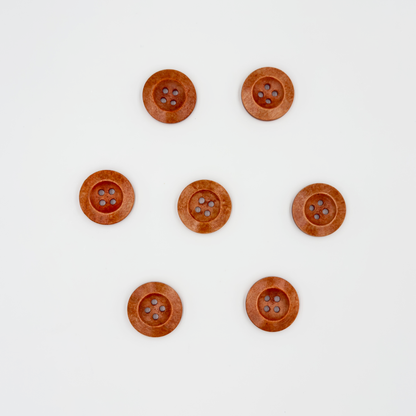 Natural Wood Buttons, Brown, 4-Hole,  10PCS