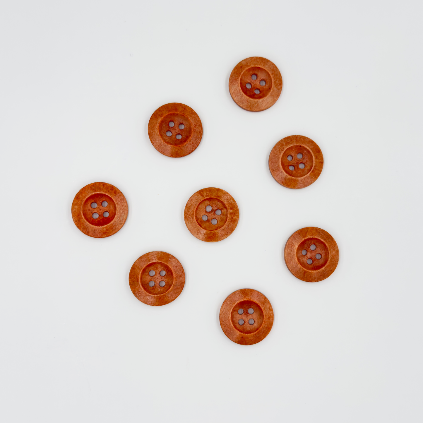 Natural Wood Buttons, Brown, 4-Hole,  10PCS