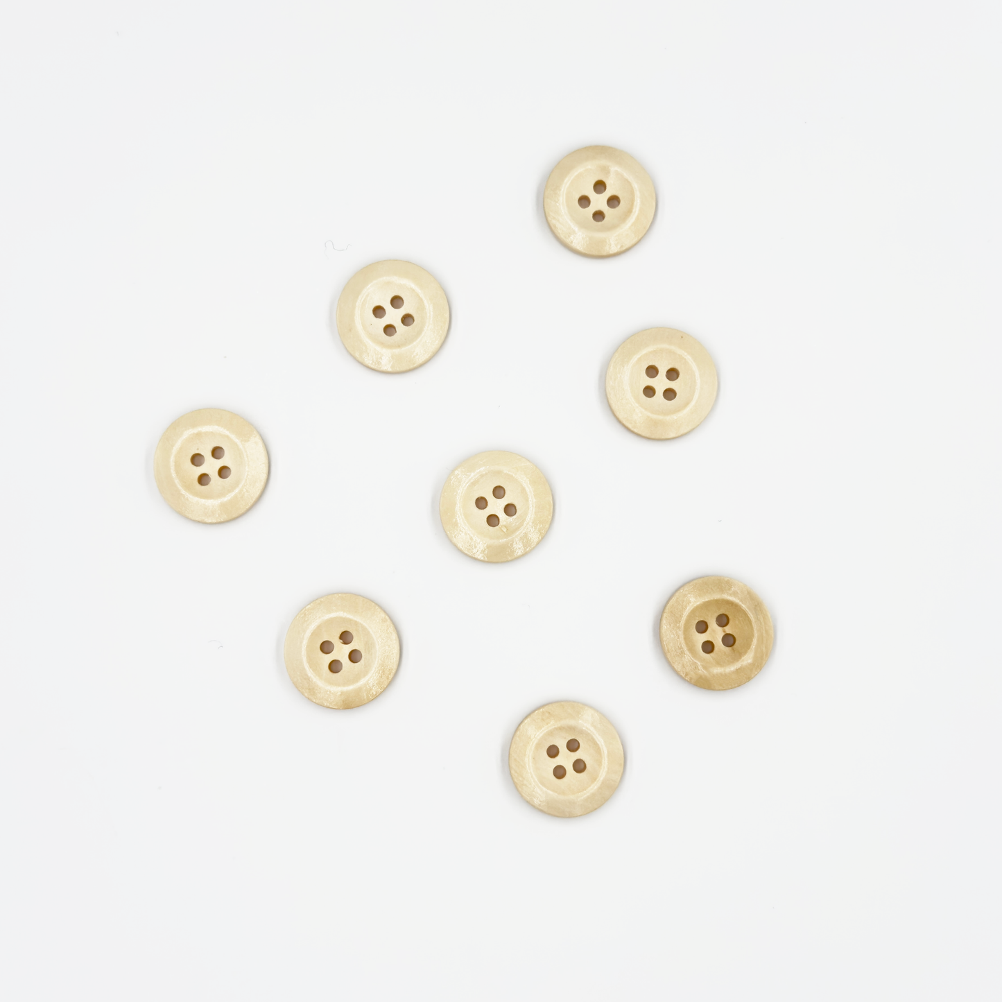 Natural Wood Buttons, Ivory, 4-Hole,  10PCS