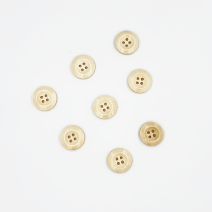 Natural Wood Buttons, Ivory, 4-Hole,  10PCS