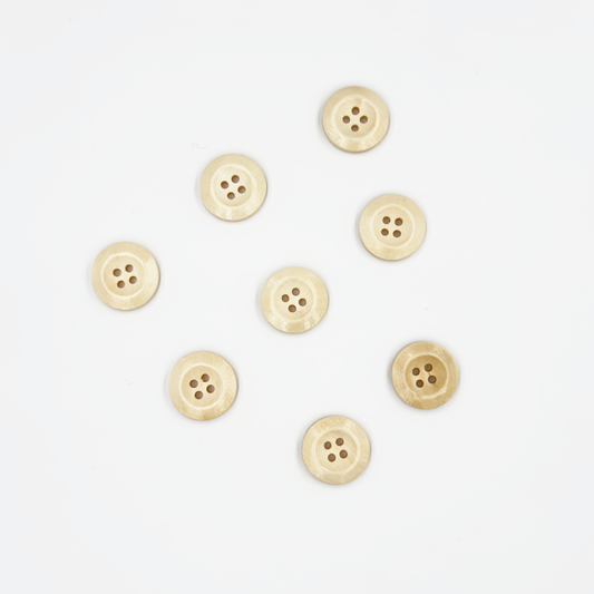 Natural Wood Buttons, Ivory, 4-Hole,  10PCS