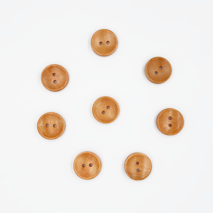 Natural Wood Buttons, Light Brown, 2-Hole,  10PCS
