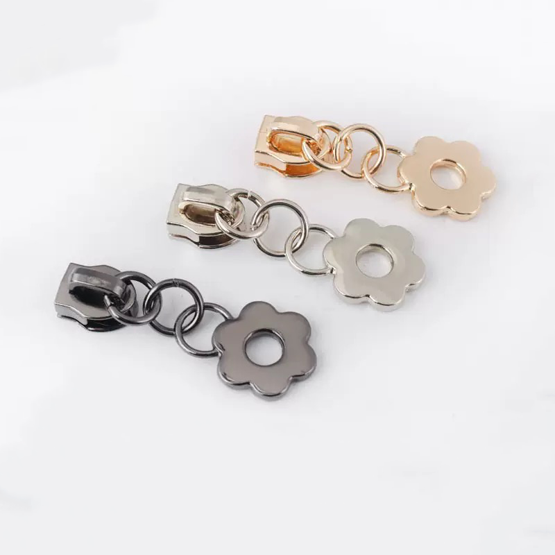 Round Petal Zipper Pulls for Nylon Zipper Tape 4PCS