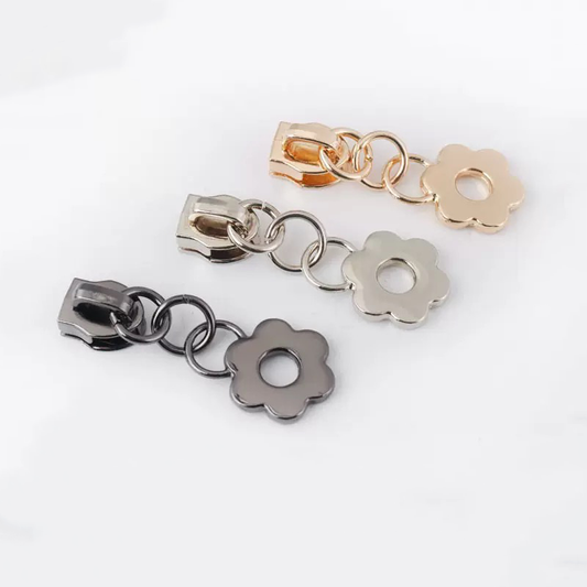 Round Petal Zipper Pulls for Nylon Zipper Tape 4PCS