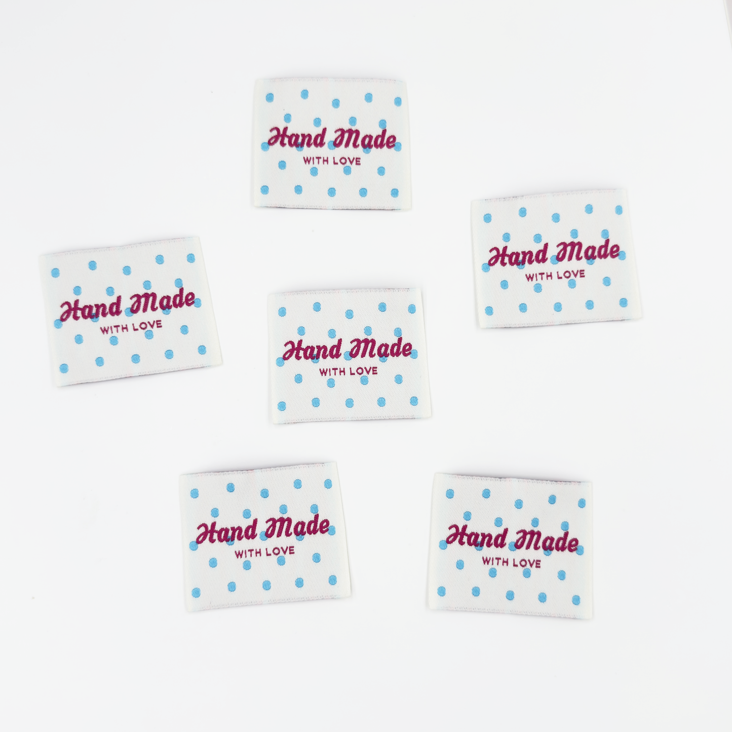 Blue Dot Woven Labels