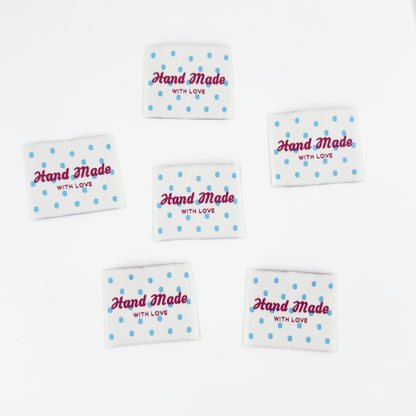 Blue Dot Woven Labels