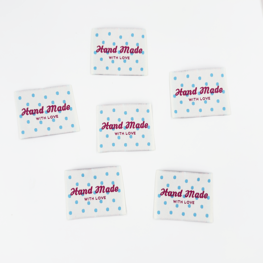 Blue Dot Woven Labels