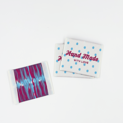 Blue Dot Woven Labels