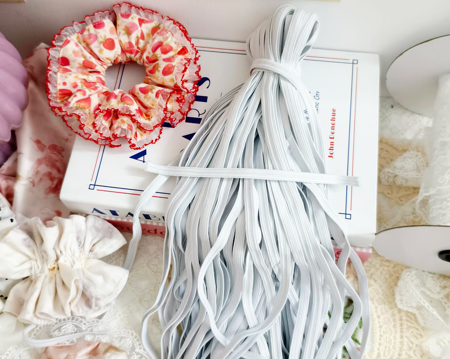 White Elastic 0.9cm 2cm 2.5cm 3cm 3.5cm 4cm (5 Yd, 10 Yd)