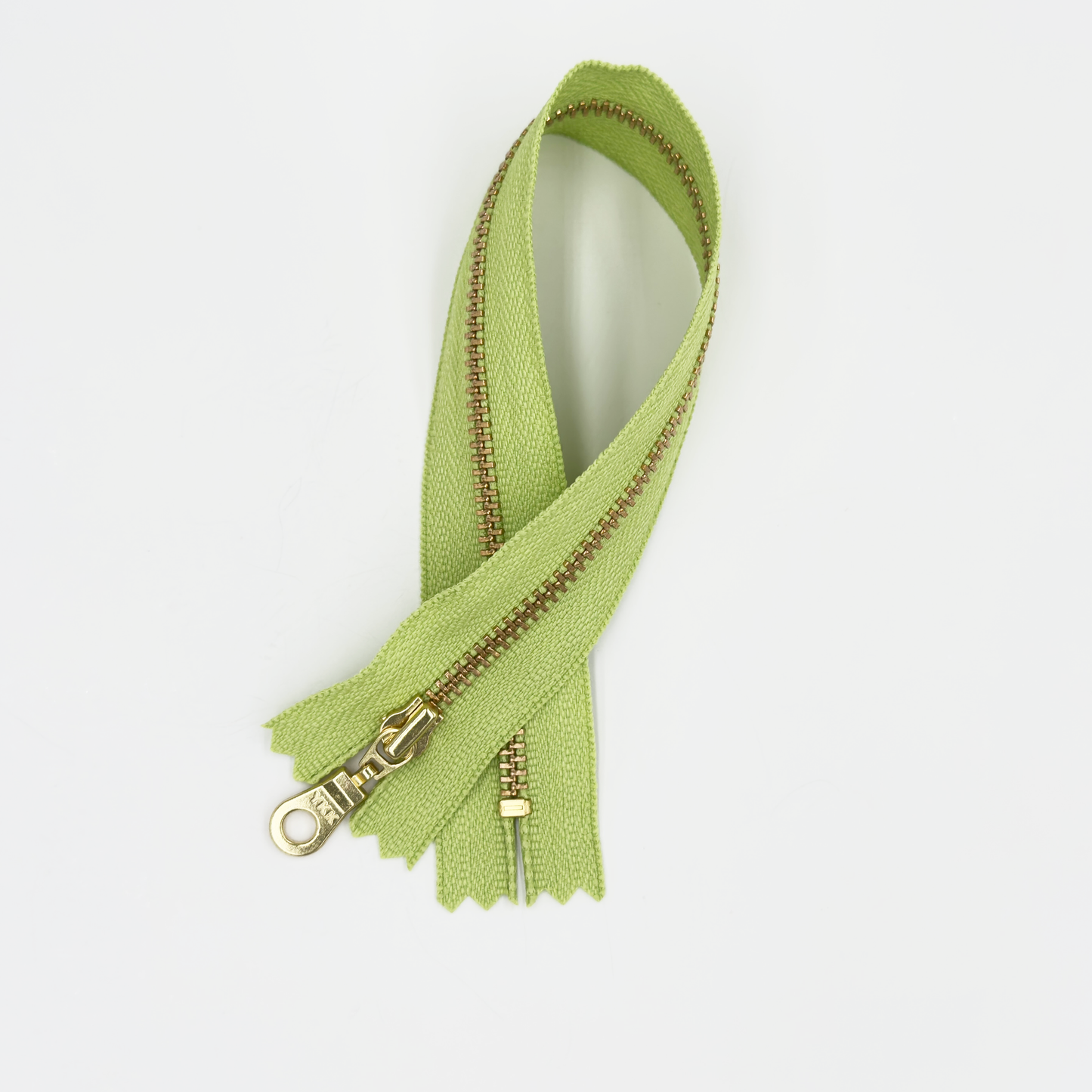 YKK Size 3 Olive Green Brass Zipper l Donut Pull
