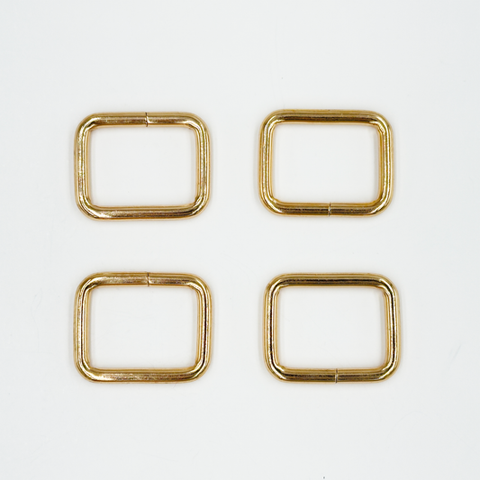 1'' Gold Rectangle Ring l 4 PCS
