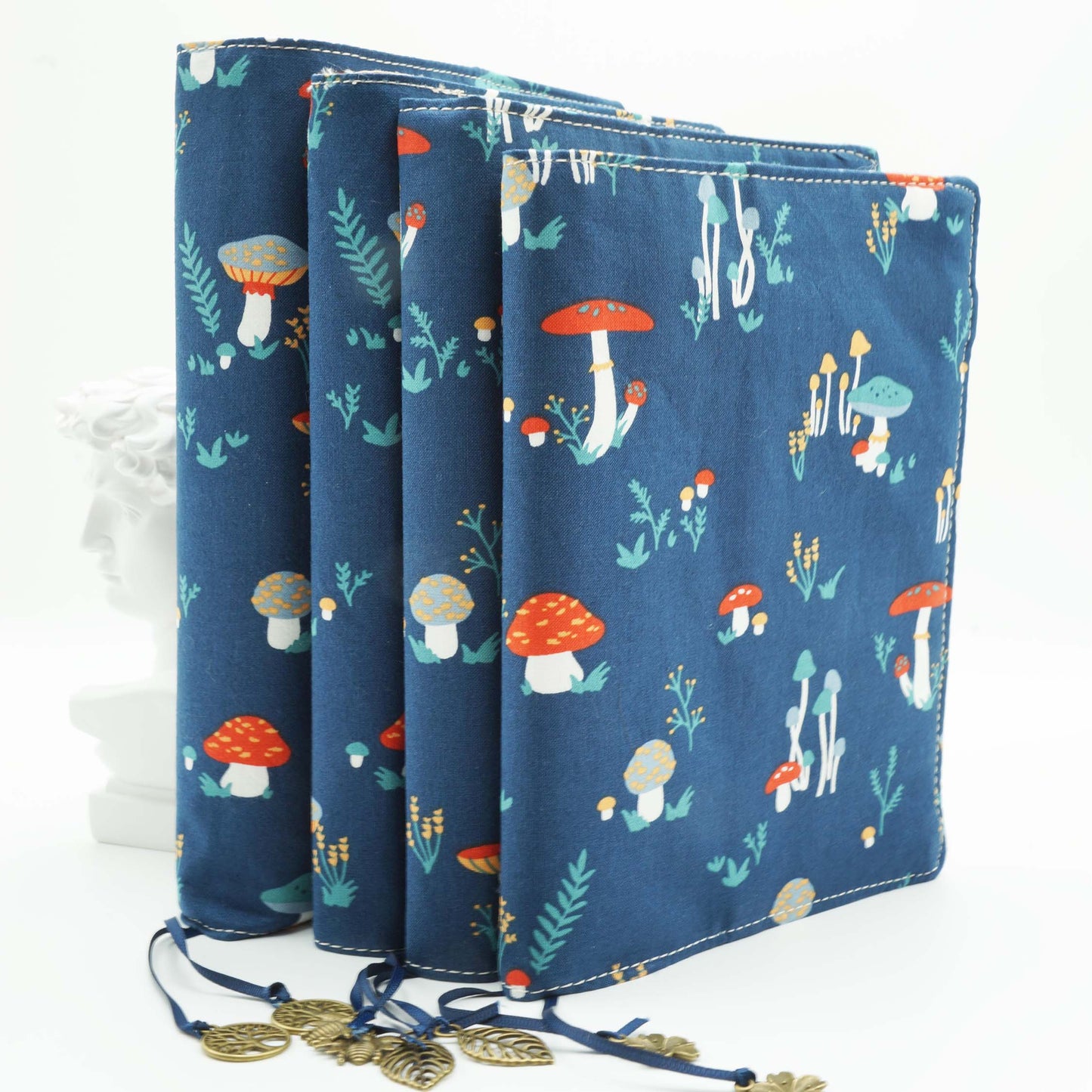 Mushroom Village Fabric Book Cover
