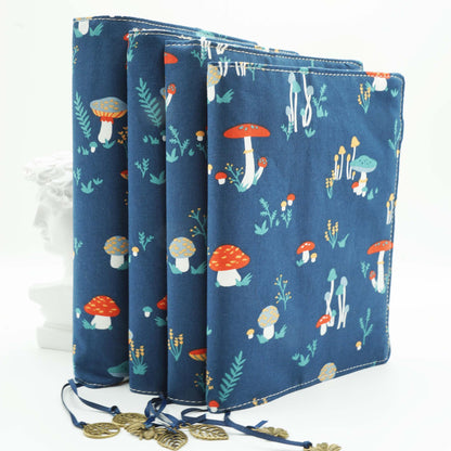 Mushroom Village Fabric Book Cover