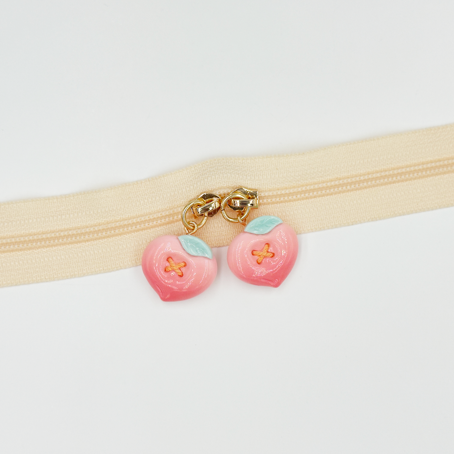 Peach Zipper Pulls 4PCS