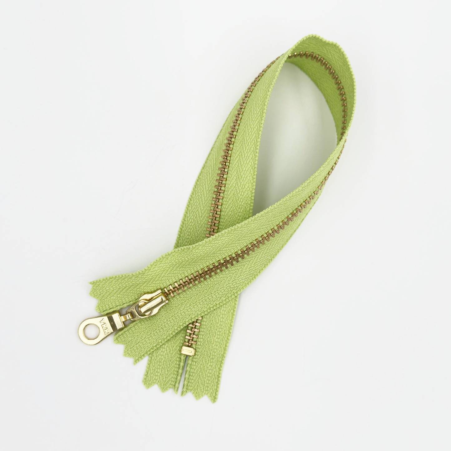 YKK Size 3 Olive Green Brass Zipper l Donut Pull