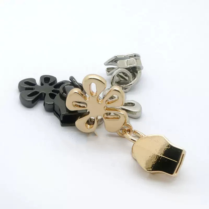Flower Wheel Zipper Pulls for #5 Nylon Zipper Tape 4PCS