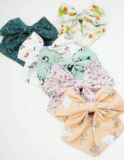 Baby Panda Fabric Hair Bow