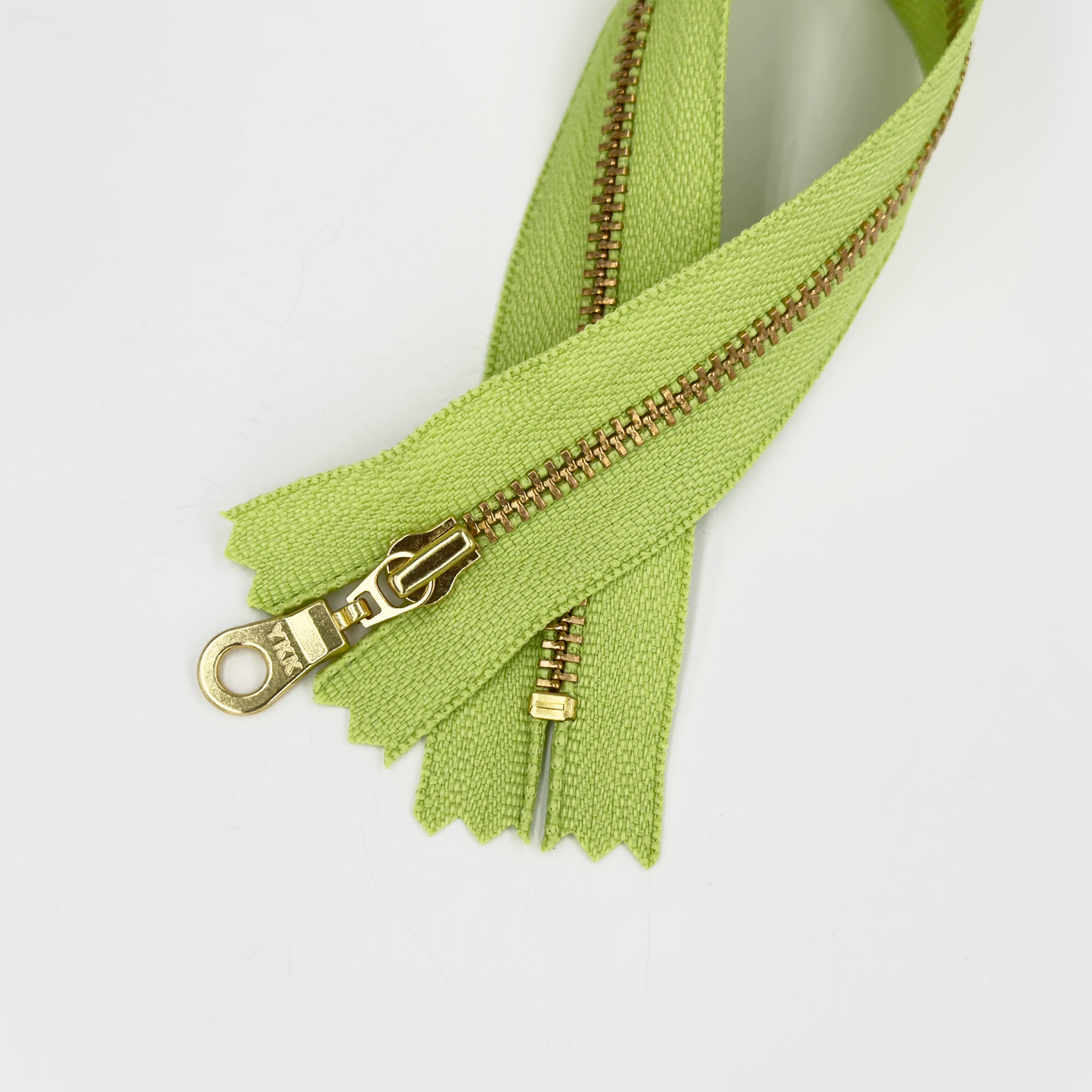 YKK Size 3 Olive Green Brass Zipper l Donut Pull
