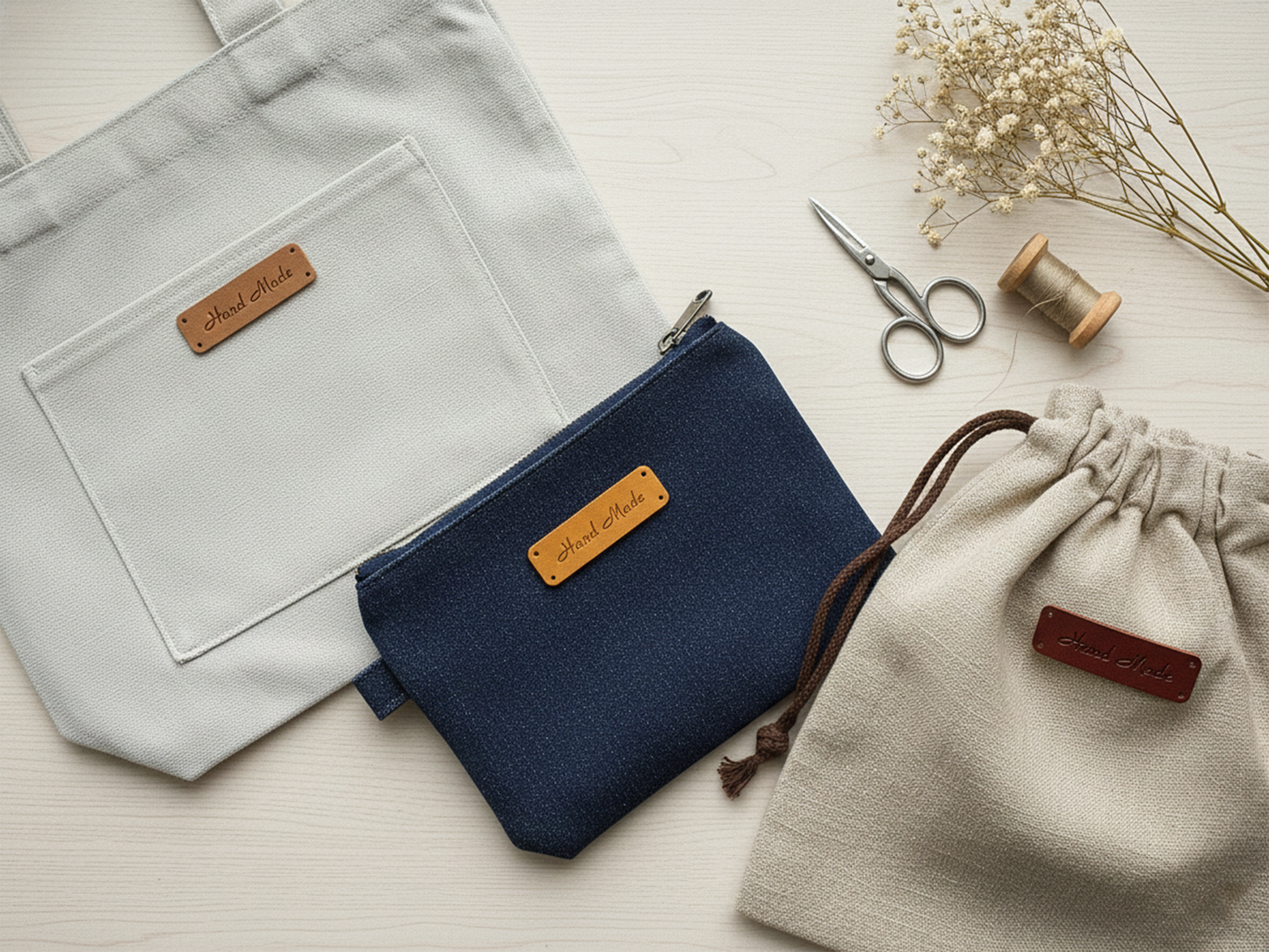 Genuine Leather Tags, Hand Made, 3 Colors