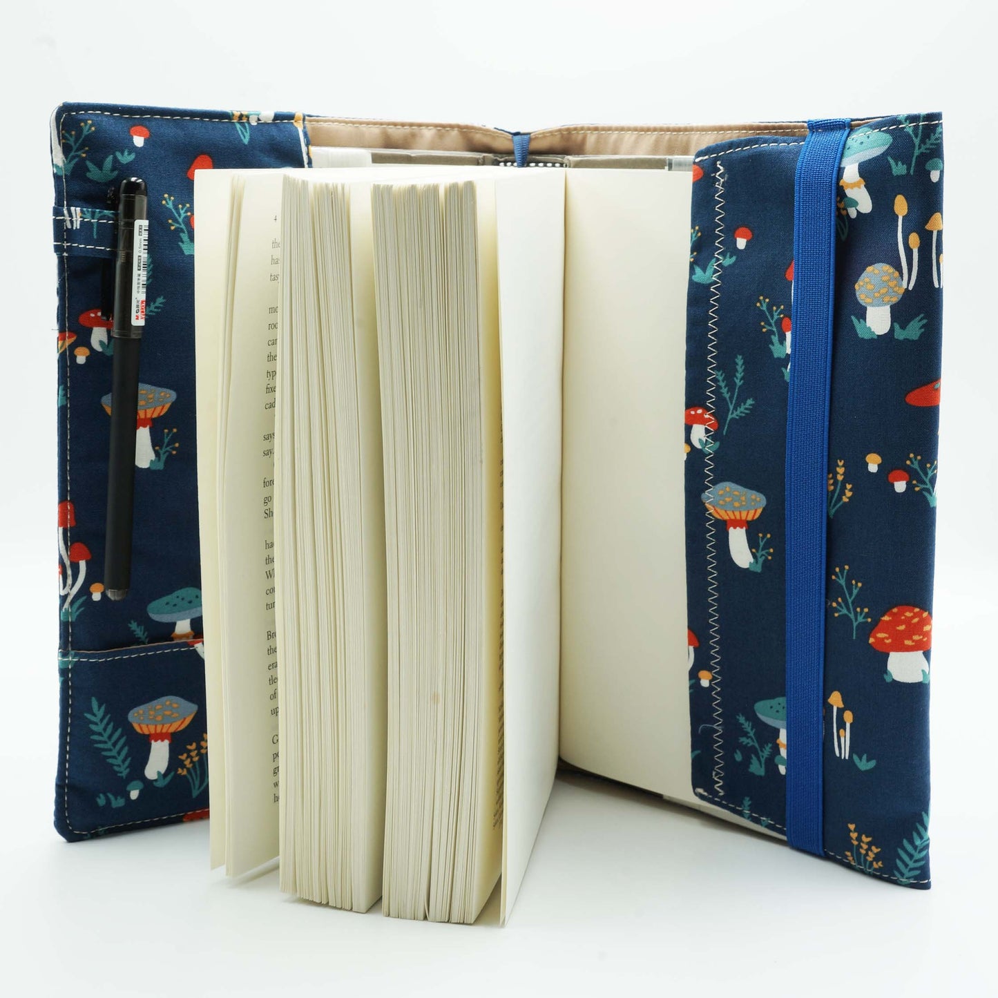 Mushroom Village Fabric Book Cover