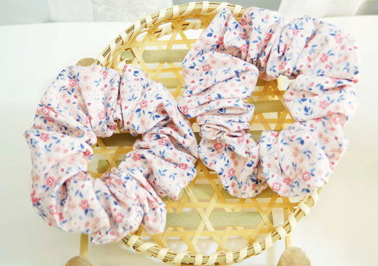 Pink Small Floral Scrunchie