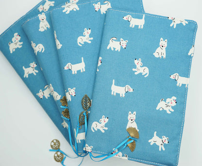 Shy Dog Fabric Book Cover