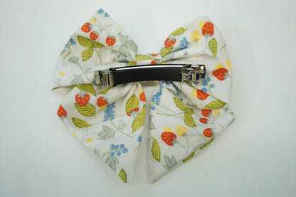 Strawberry Fabric Hair Bow