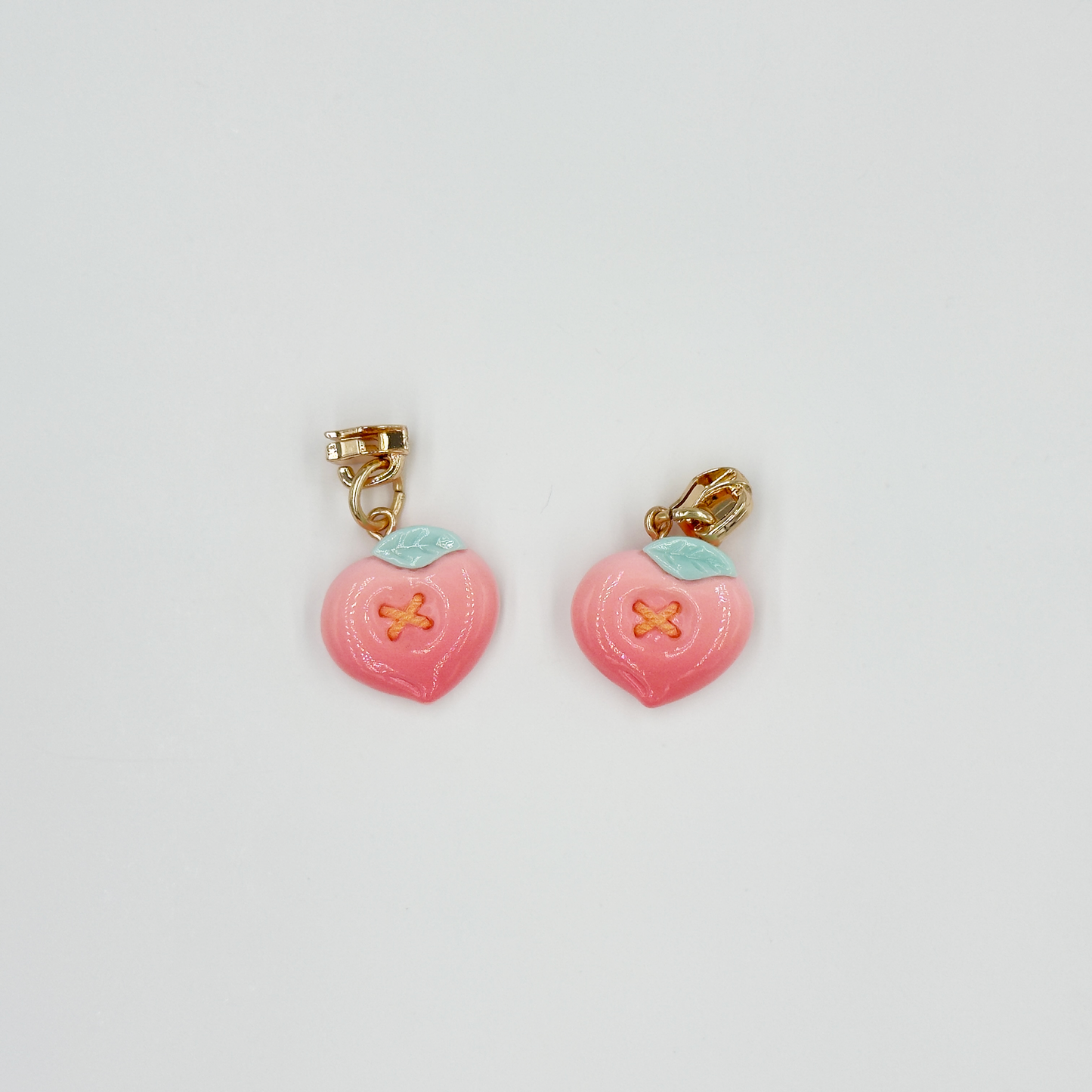 Peach Zipper Pulls 4PCS
