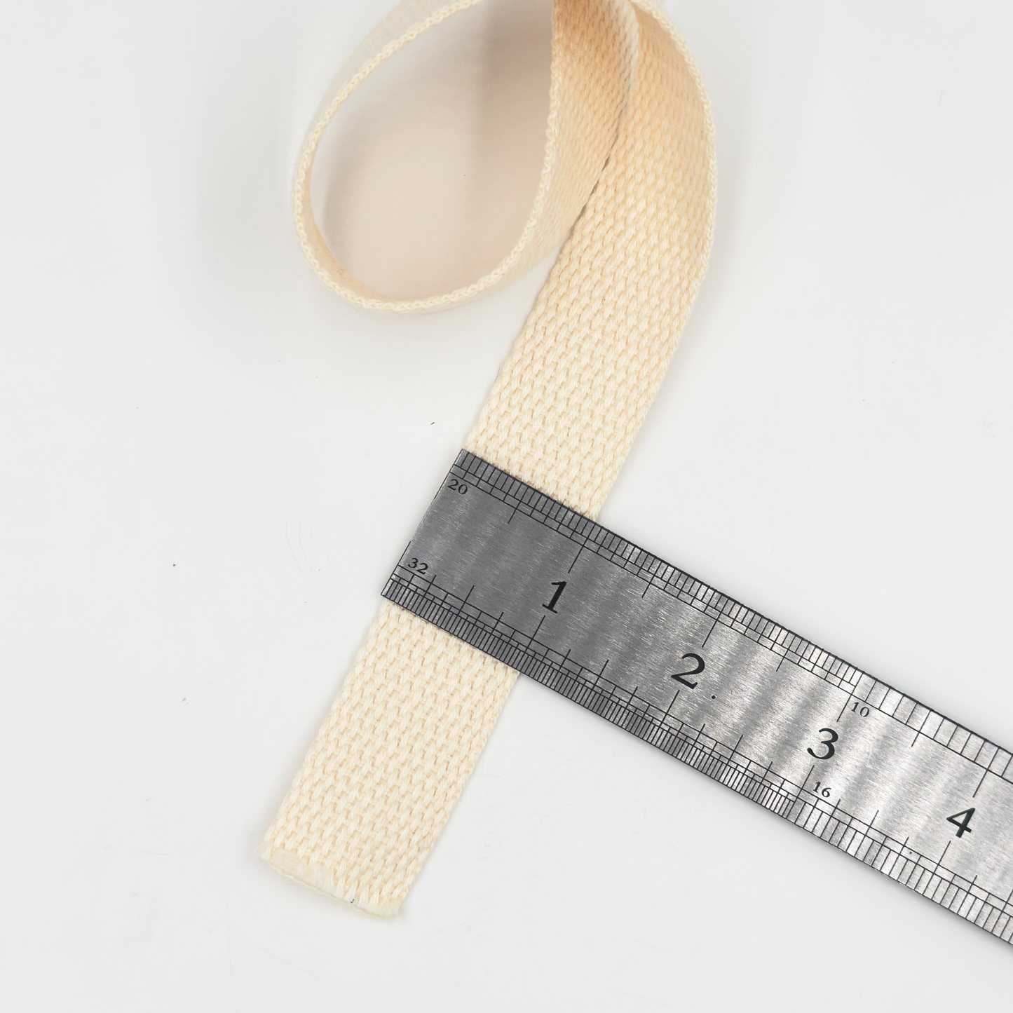 1'' Wide Cotton Webbing | Cream White - 3yard