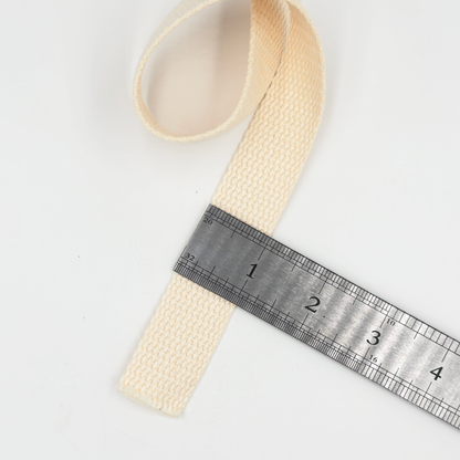 1'' Wide Cotton Webbing | Cream White - 3yard