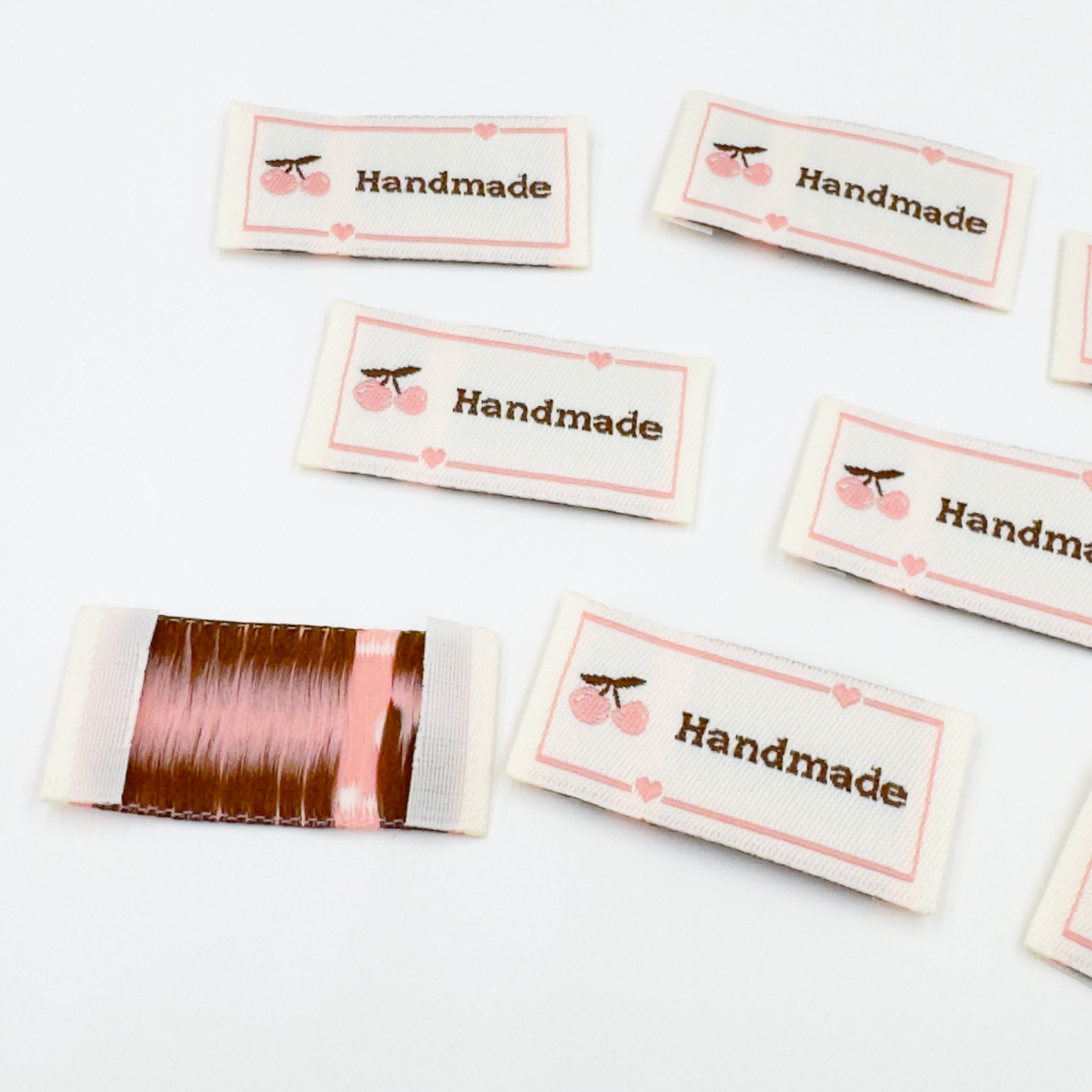 Handmade Cherry Woven Labels