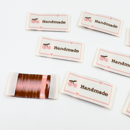 Handmade Cherry Woven Labels