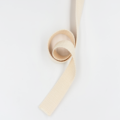 1'' Wide Cotton Webbing | Cream White - 3yard