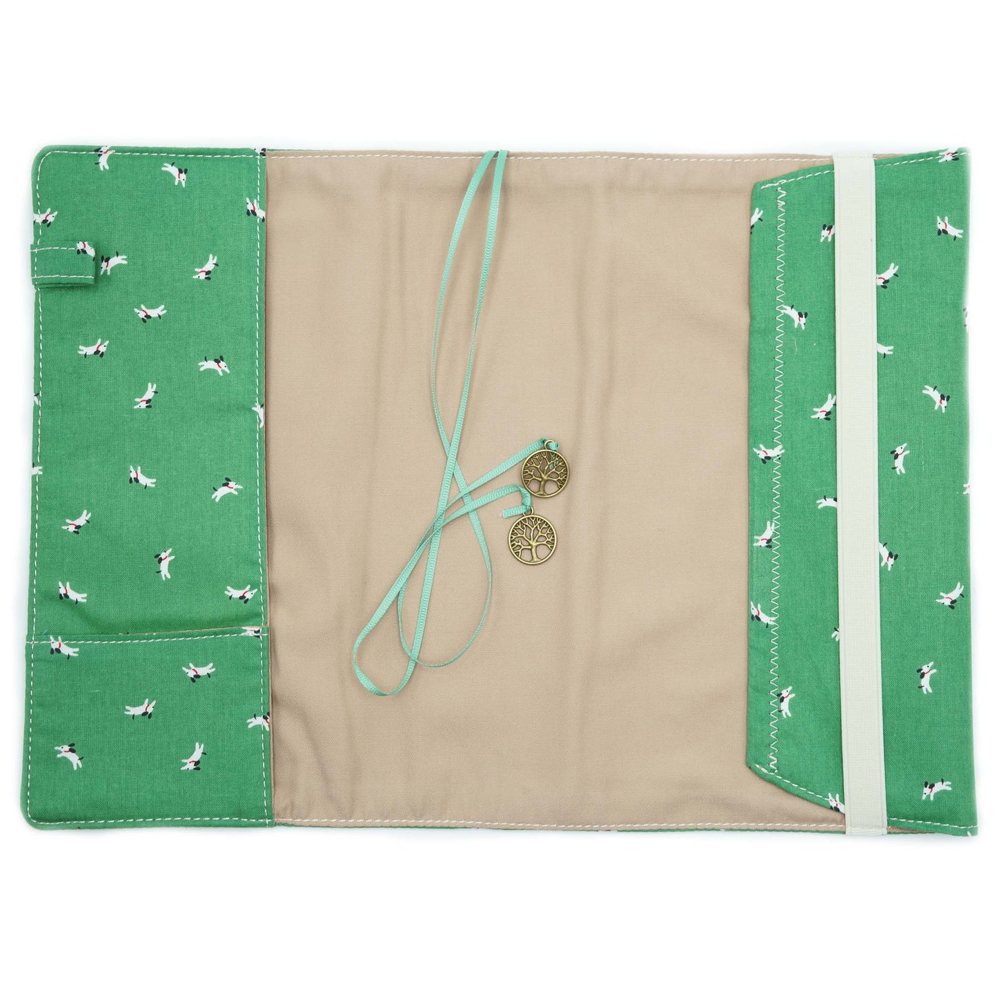 Happy Dog Fabric Book Cover