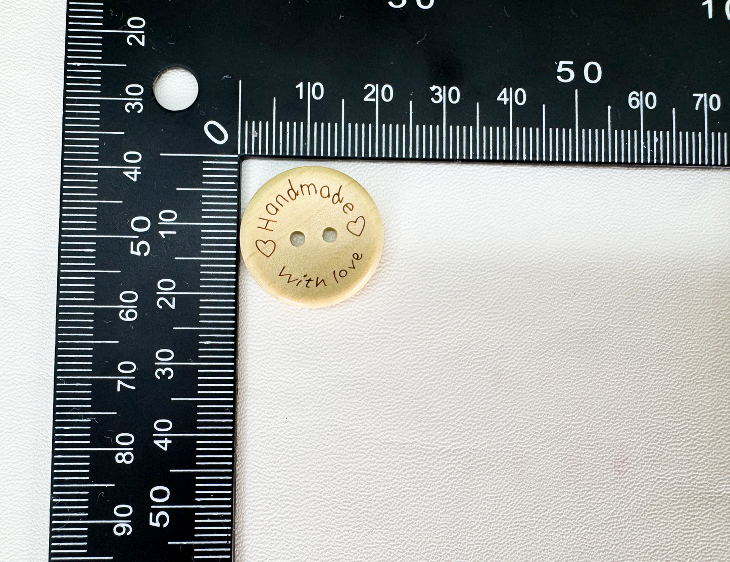 Natural Wood Buttons, Ivory, 4-Hole, 'Handmade', 10PCS