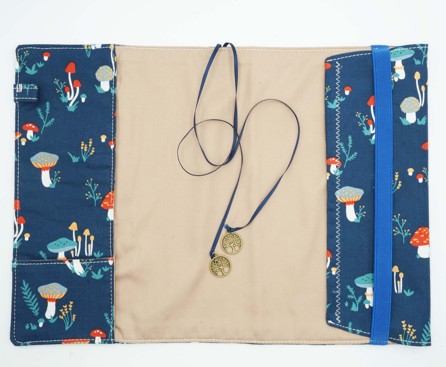 Mushroom Village Fabric Book Cover