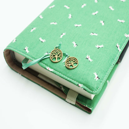 Happy Dog Fabric Book Cover