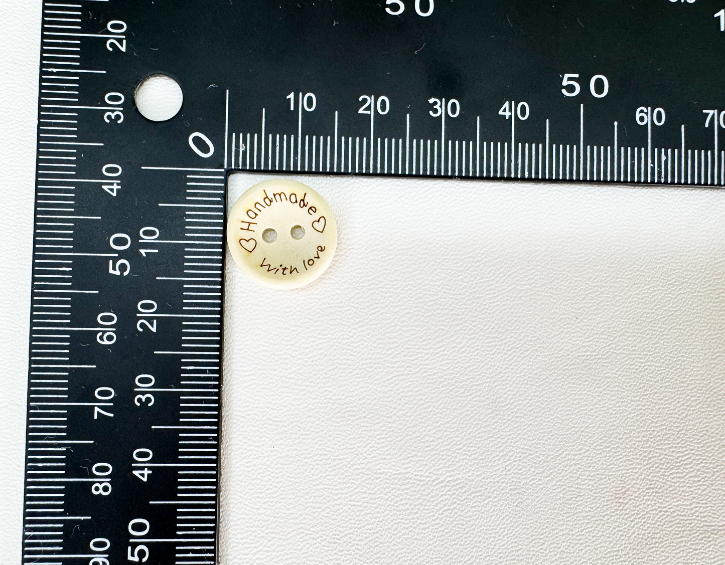Natural Wood Buttons, Ivory, 4-Hole, 'Handmade', 10PCS