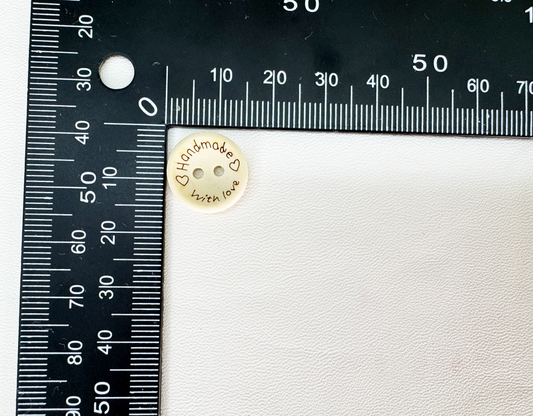 Natural Wood Buttons, Ivory, 4-Hole, 'Handmade', 10PCS