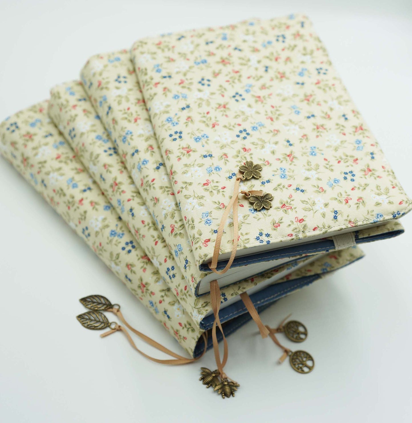 Retro Flower Fabric Book Cover