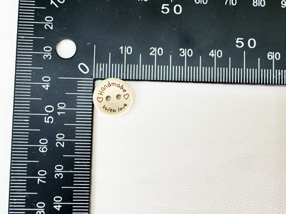 Natural Wood Buttons, Ivory, 4-Hole, 'Handmade', 10PCS